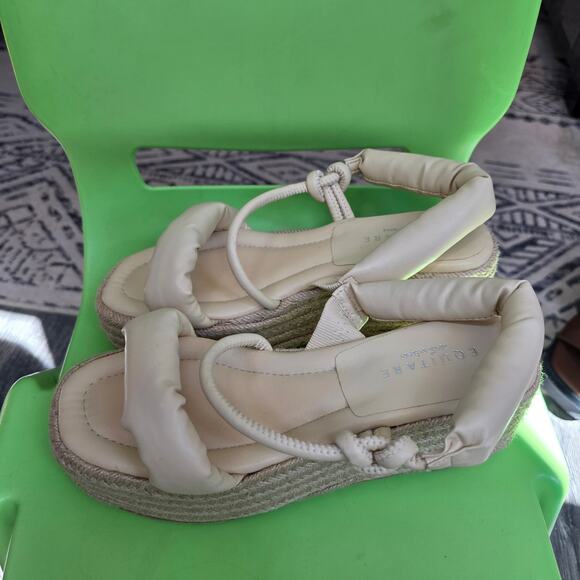 Equitare Kinga platform espadrille sandals in cream/Beige - Picture 15 of 16